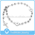 Chapelet religieux en gros de 316 perles d&#39;acier inoxydable Bracelet pour fille Notre Dame de Guadalupe Croix Bracelet pour catholique